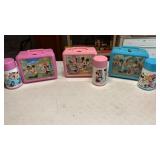 Mickey & Minnie Plastic Lunch Pails W/Thermos