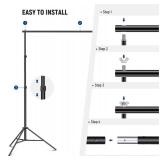 NEW!!Neewer Photo Studio Backdrop Support System, 10ft/3m Wide 6.6ft/2m High Adjustable Background Stand