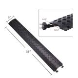 Small 1 Piece - Floor Cord Cover Cord Protector Drop Over Drop Trak Cable Ramp for Office Warehouse - Black