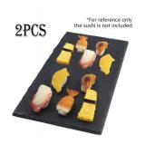 Pcs Slate Cheese Boards, 40 x 20 cm (15.7 x 7.8 in) Charcuterie Tray with Natural Edge, Black Stone Rock Style sushi Plates for Kitchen Dining Party, Fruit, Appetizers Dried, Fruits, Sushi, Bread
