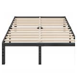 King Size Heavy Duty Bed Frame with Sturdy Wood Slats, Durable 18in, Black, Retails-$130