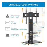 PERLESMITH Swivel Floor TV Stand/Base with Shelves for Most 32-75 in TVs