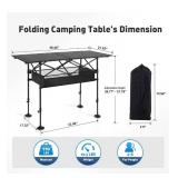 ALPHA CAMP Camping Table Folding Outdoor Table with Adjustable Height, Large Storage Bag and Carrying Bag, Portable Aluminum Table for Indoor & Outdoor Picnic BBQ Backyards Beach RETAILS $99!!