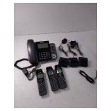 Panasonic DECT 6.0 Corded/Cordless Phone with Answering Machine and 3 Handsets