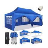 COBIZI Canopy 10x20 Pop Up Canopy Tent with 6 Sidewalls 3.0, Light Blue(Frame Upgraded)