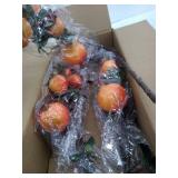 Realistic 3pcs of 2 boxes Red Berries Pomegranate Fruit Fake Branches Fall Stems with Artificial Flowers
