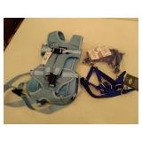 2 Packs Of Tough1 Nylon Padded Mini Halter Small Royal Blue And 1 Petbonus Pet Carrier Backpack Light Blue