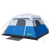 BeyondHOME 6 Person Instant Cabin Tent, 60 Sec Setup Family Camping Tent, Waterproof & Windproof Tent with Top Rainfly, Upgraded Ventilation System, for Car Camping Outdoor, Sky Blue - Retail: $145.61
