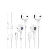 2 Pack-USB C Headphones for iPhone 15 Earbuds USB C Wired Earphones with Mic & Remote Control Noise Cancelling for iPhone 15 pro, iPad Pro, Galaxy S23/S22/S21/S20/Ultra Note 10/20, Pixel 7/6/6a/5/4