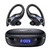 FOYCOY Wireless Earbuds Bluetooth Headphones 90Hrs Playtime Ear Buds IPX7 Waterproof Sports Earphones Wireless Charging Case Over-ear Earhooks Headest