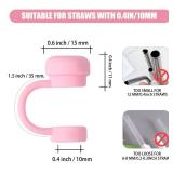 KRY 8PCS 10mm Straw Cover for Stanley Cup 40&30 Oz Accessories, Silicone Straw Covers Cap for Simple Modern 40 Oz, Reusable for Stanley Straw Topper for Tumblers, Yeti Straw Cap Straws Stopper