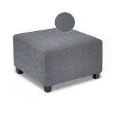 TOPHMDECOR Ottoman Cover Square,X-Large Thick and Stretchable Ottoman Slipcover for Square and Rectangle Ottomans,Furniture Protector and Foot Stool Cover for Living Room Decor,Dark Grey,X-Large