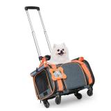 LOOBANI Pet Carrier with Wheels,Pet Carrier Airline Approved 18x11x11 for Small Dogs & Cats Puppy Up to 16 LBS Airline Approved Dog Carrier, Cat Carrier Underseat Safe and Easy Travel Vet Visit