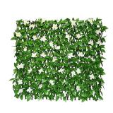 GLANT Expandable Fence Privacy Screen for Balcony Patio Outdoor,Decorative Faux Ivy Fencing Panel,Artificial Hedges  Single Sided Leaves   1, Green-Flowers