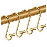 CHICTIE Gold Shower Curtain Hooks Rings , Decorative Rings for Bathroom Rod , Set of 12 Premium Rust-Resistant Metal Hangers T Shaped Design