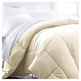 Beckham Hotel Collection Full/Queen Size Comforter - 1600 Series Down Alternative Home Bedding & Duvet Insert - Cream