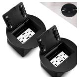 Kanayu Recessed Floor Outlet 3.98"x3.66"x3.15" 1-Gang with 4.8A USB Chargers 20 Amp Floor Receptacles Round Floor Outlet Kit Electrical Waterproof Outlet Cover for Floor, ETL Listed(Black, 2 Pack)