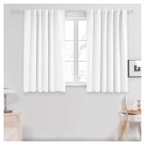 Deconovo Short Curtains for Kitchen Back Tab/Rod Pocket - (White, 52x54 Inch, 2 Panels), White Window Treatments Draperies for Bedroom