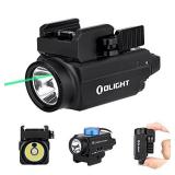 OLIGHT Baldr S 800 Lumens Compact Rail Mount Weaponlight with Green Beam and White LED Combo, Magnetic USB Rechargeable Tactical Flashlight with 1913 or GL Rail, Battery Included (Black) - Retail: $12