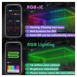 Neisouf 40ft LED Tent Lights, Battery Operated RGB Color Changing LED Tent Lights with APP and Remote Control, Chasing LED Rope Light for Canopy (RGB+IC, 40ft)