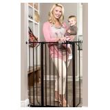 Regalo Easy Step Extra Tall Walk Thru Baby Gate, Bonus Kit, Includes 4-Inch Extension Kit, Pressure Mount Kit and Wall Cups and Mounting Kit, Black, 4 Count (Pack of 1)