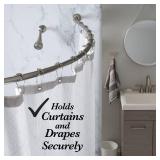 Bath Bliss Curved Shower Rod | Adjustable 42"-72" Inch | Bathroom Shower Curtain and Liner Rod | 33% More Space | Wall Mounted | Easy Installation | Iron | Satin