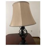 Table Lamps - wrought iron base - 25 inches tall - Located in Basement