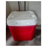Igloo cooler with handle and wheels plus a Whole Foods Market bag (slightly dirty)