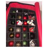 Christmas ornaments in canvas organizer