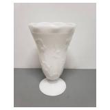 Milk Glass Iris Textured Vase