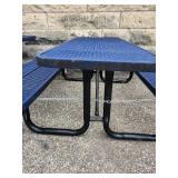 6ft Heavy Duty Rectangular Table, Blue And Black