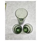 Lot of 3 green tinted glasses