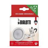 Bialetti Spare Parts, Includes 2 Gaskets and 1 Plate, Compatible with Moka Express, Fiammetta, Break, Happy, Dama, Moka Melody, Alpina, Moka Timer and Rainbow (3/4 Cups)