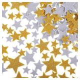 Ouligay 200Pcs Star Foam Stickers Glitter Star Stickers Self Adhesive Glitter Foam Sticker for Crafts Scrapbooks Greeting Cards Gold Silver