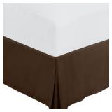 Utopia Bedding Queen Bed Skirt - Soft Quadruple Pleated Ruffle - Easy Fit with 16 Inch Tailored Drop - Hotel Quality, Shrinkage and Fade Resistant (Queen, Brown)