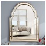 Retails $155! SHYFOY Gold Mirror for Wall, 23.6" X 31.5" Arched, Decorative Wall Mirrors for Living Room Decor, Large Vintage Mantel Mirror, Big Scalloped Mirror