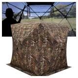 $$! CROSS MARS Portable 2-3 Person 270 Degree See Through Hunting Blind Ground Camouflage Pop Up Hub Turkey Deer Blinds Tent
