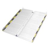 $$! Ruedamann Aluminum Folding Threshold Ramp, 600 Pound Capacity, Anti-Skid Pad, Webbing Handle, Anti-Collision Mute Pad for Wheelchairs, Steps, Stairs, Curbs, Doorways (28.7 Inch Wide, 3 FT, Pack of