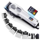 COMZIO Hair Clippers for Men Professional,Cordless High-Performance Barber Clippers for Hair Cutting,Rechargeable Mens Hair Clippers,Home Haircut &Grooming Set with LED Display,Mens Gifts