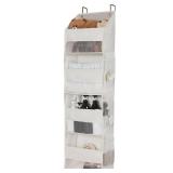 GRANNY SAYS 2 Pack 4-Shelf Over the Door Storage Organizer, Hanging Storage Organizer, Hanging Organizer with Pockets, Bathroom Door Organizer, Large Capacity Storage with Clear Window, Beige
