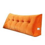 $$! Shxime Large Triangular Headboard Triangular Reading Bed Rest Pillow Daybed Backrest Support Cushion (Orange, 79"x8"x20")
