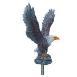 KARLIOBE Eagle Flag Pole Topper, 12" Bald Eagle Flag Topper, Durable Resin Construction, Flying & Hand-Painted Design, Decorative Bright Light Eagle for Showcasing Your Pride and Patriotism