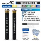 Retails $160! YoToolGDS Pair of 2" Garage Door Torsion Springs Set with Non-Slip Winding Bars & Gloves, High Precision Electrophoresis Oil-Free Black Coated for Replacement, MIN 16,000 Cycles (0.2