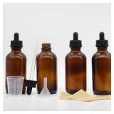Toaazhy 4 pack,amber glass dropper bottles 4 oz,120 ml dark empty tincture bottles with dropper,alcohol,hair oil bottle applicator,essentia,eye,droppers for oils,medicine,pipette,drip drop,travel