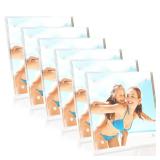 HELPLEX Picture Frames, 6 Pack 4x4 inch Acrylic Picture Frame Clear 4 x 4 Photo Frames Magnetic Picture Frames Ready for Tabletop Display, Effectively Protect Photos from Fading and Yellowing