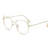 Firmoo 2023 Cat Eye Blue Light Blocking Reading Glasses 1.0, Readers Glasses Anti Glare Reduce Headaches for Computer Use,Gold