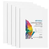 GOTIDEAL Canvases for Painting, 18x24 inch of 4 Pack, Professional Primed White Blank Flat Canvas - 100 percent Cotton Artist Canvas Boards for Acrylics Painting, Oil,Tempera