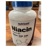 Nutricost Niacin (Vitamin B3) 500mg 240 Capsules - Gluten Free and Non-GMO Supplement (Retail $14.94)