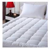 EASELAND California King Mattress Pad Pillow Top Mattress Cover Quilted Fitted Mattress Protector Long Cotton Top 8-21" Deep Pocket Cooling Mattress Topper (72x84 Inches, White) (Retail $69.90)