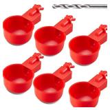 Sykria Chicken Water Cups, Automatic Waterer Kit for Poultry, 3/8 Inch Thread Filling Poultry Drinking Bowl Chicken, Ducks, Birds, Turkeys etc (6 Pack)